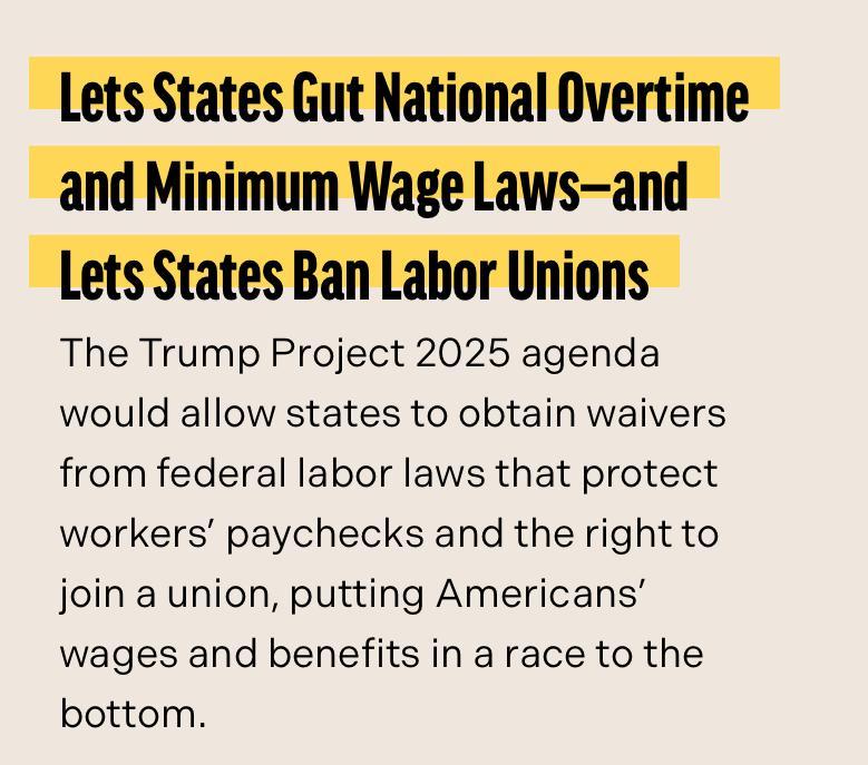 Trump’s Project 2025 Eliminates Overtime and Public Unions 